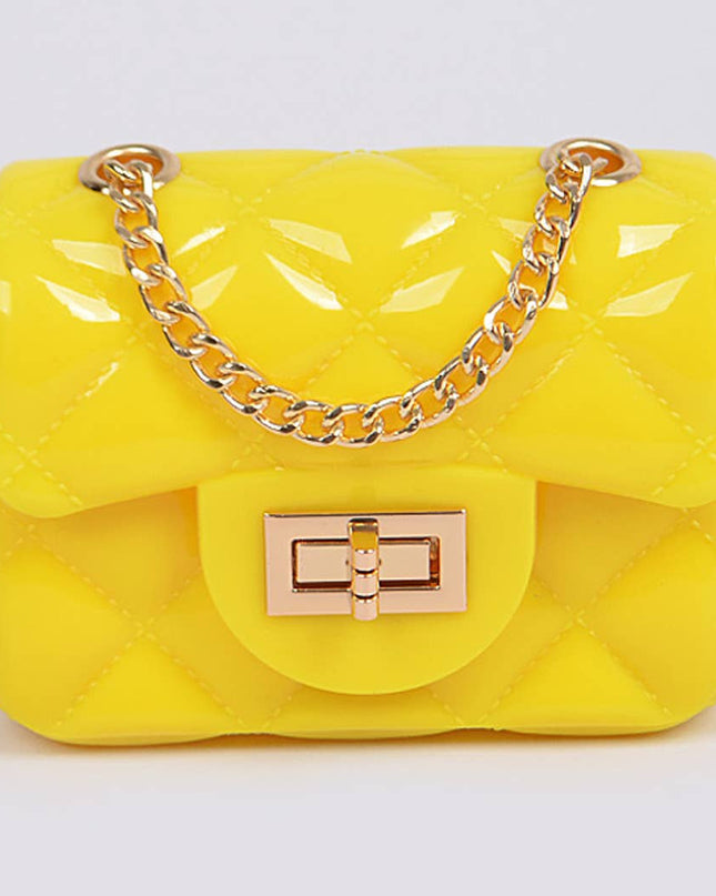 Shine Jelly Chain Strap Mini Clutch