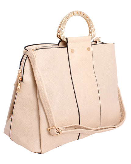 Purse Ivory Rigid Top Handle Handbag for Women