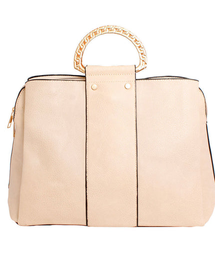 Purse Ivory Rigid Top Handle Handbag for Women