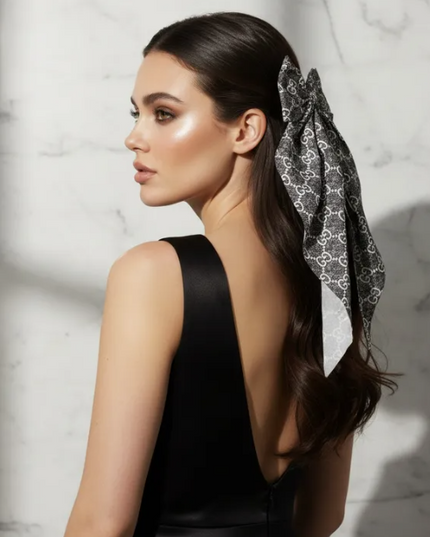 GG Heathered Bow Hair Clips