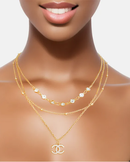 Rhinestone Layered Necklace