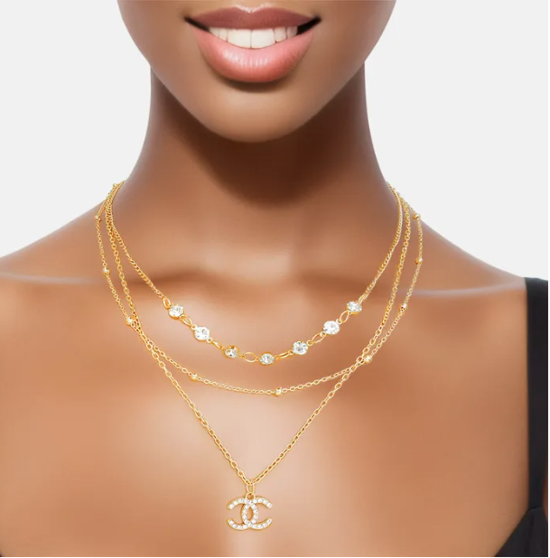 Rhinestone Layered Necklace