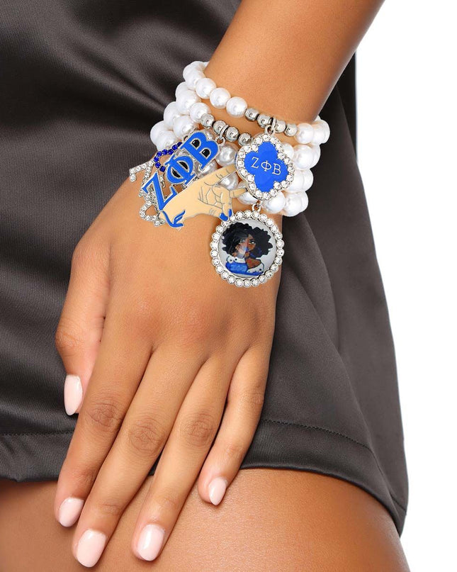 White Pearl Blue Sorority Set