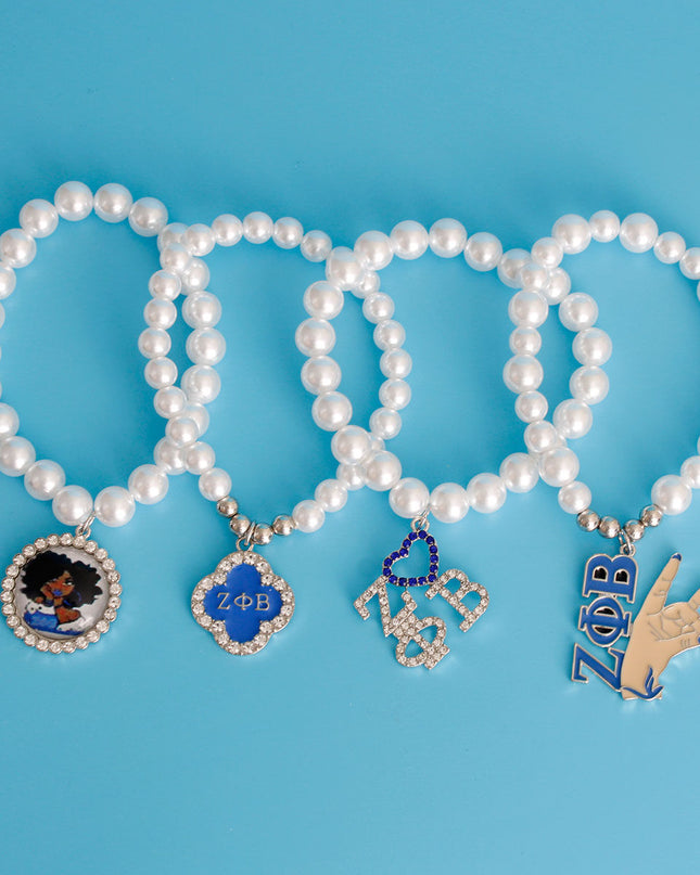 White Pearl Blue Sorority Set