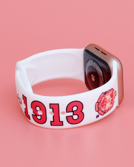 DST Sorority White Red 1913 Watch Band Strap Women