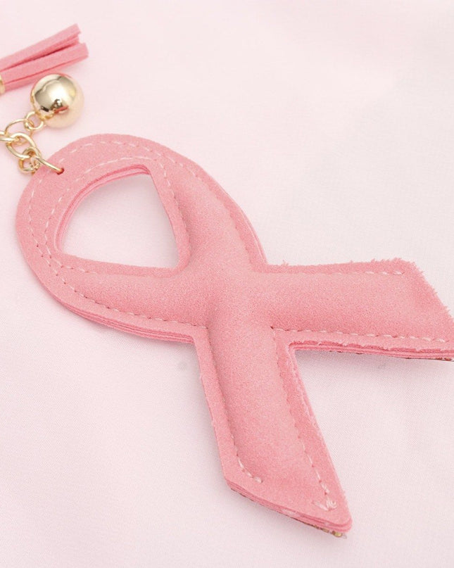 Keychain Pink Bling Breast Cancer Ribbon Bag Clip