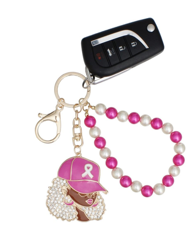 Breast Cancer Supportive Sister Gold Keychain Clip