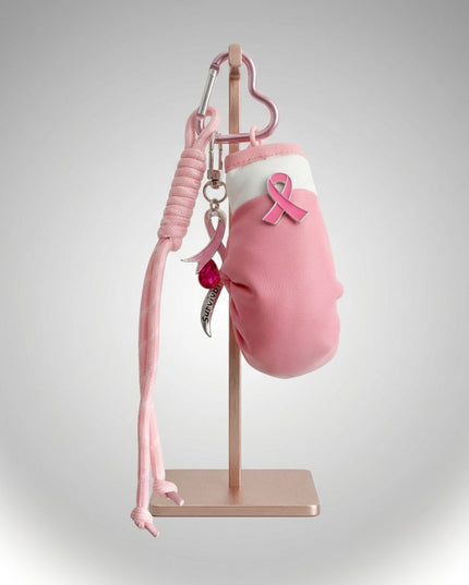 Breast Cancer Pink Ribbon Boxing Glove Keychain