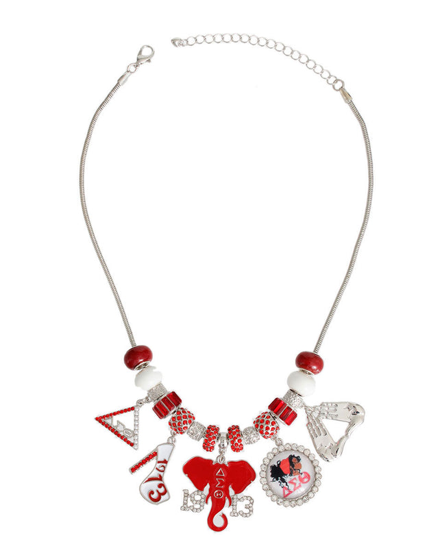 Red White DST Charm Necklace|18 inches