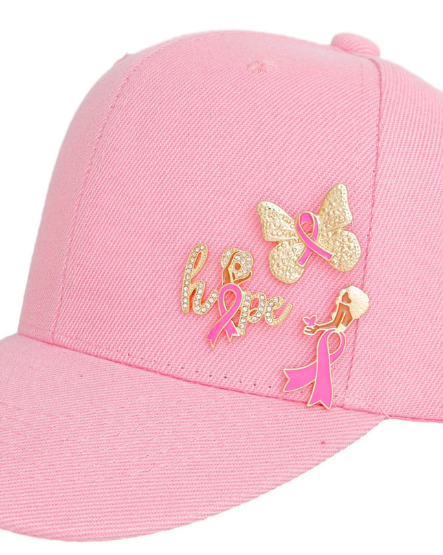 Pin Set Gold Pink Breast Cancer Hope for Women
