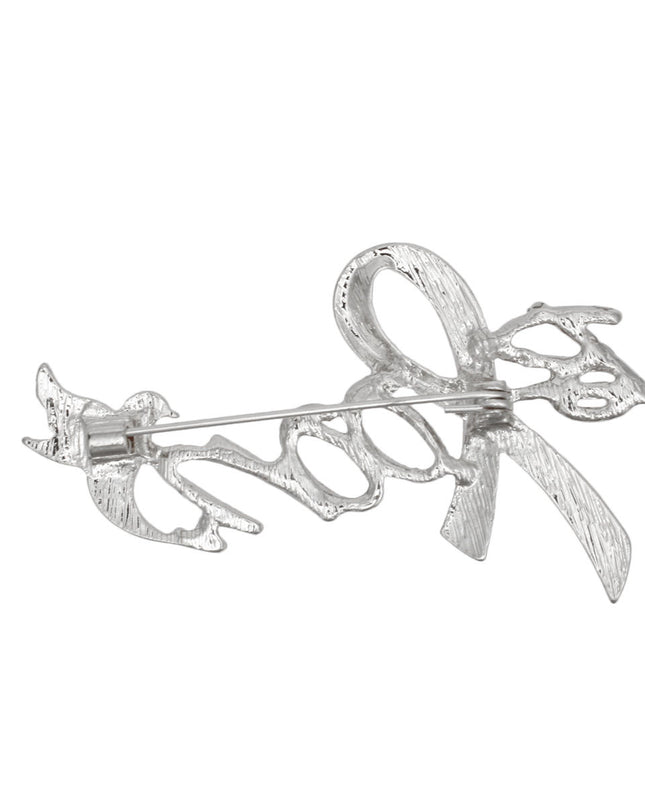 Breast Cancer Silver Bloom Pink Ribbon Brooch Pin