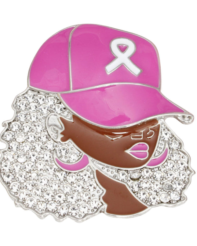 Breast Cancer Supportive Sister Silver Glam Brooch