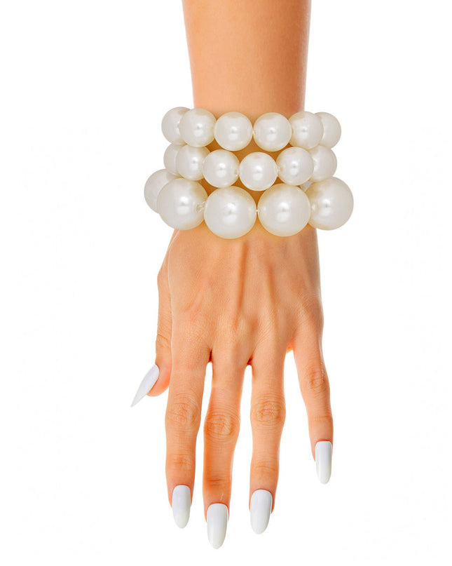 Bracelets Jumbo Cream Pearl Stretch Set for Women