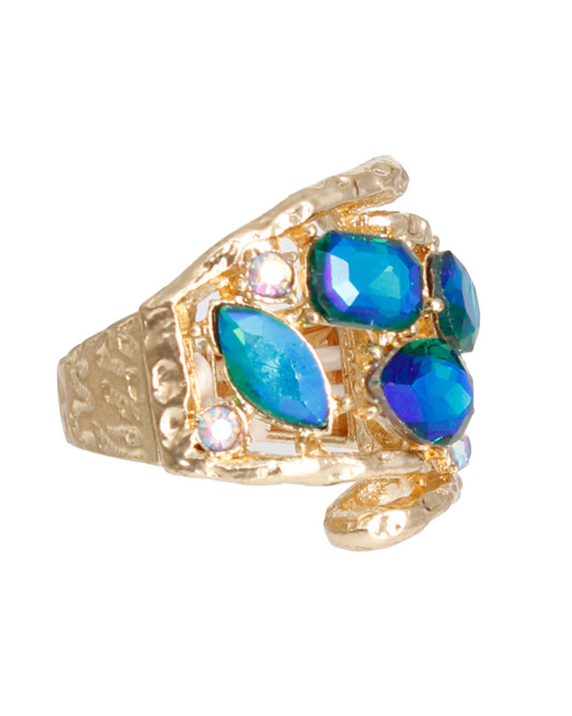 Blue Loop Crystal Ring