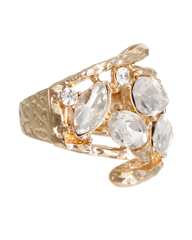 Gold Loop Crystal Ring