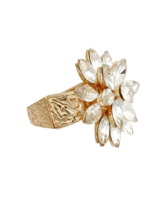 Gold Stacked Marquise Flower Ring
