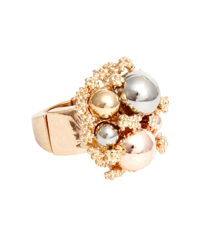 Cocktail Ring Gold Ball Cluster Ring for Women
