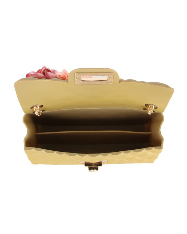 Purse Gold Quilted Jelly Crossbody Bag for Women