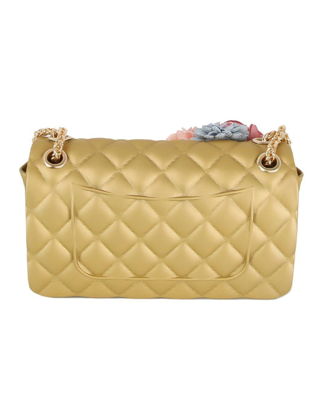 Purse Gold Quilted Jelly Crossbody Bag for Women