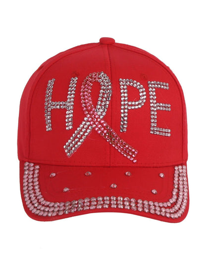 Hat Red Breast Cancer Ribbon HOPE Baseball Cap
