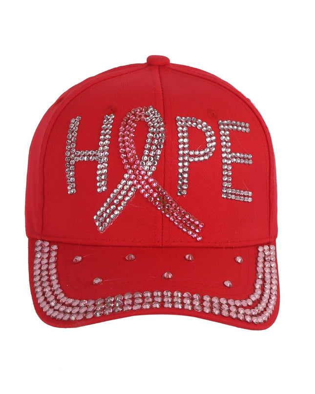 Hat Red Breast Cancer Ribbon HOPE Baseball Cap