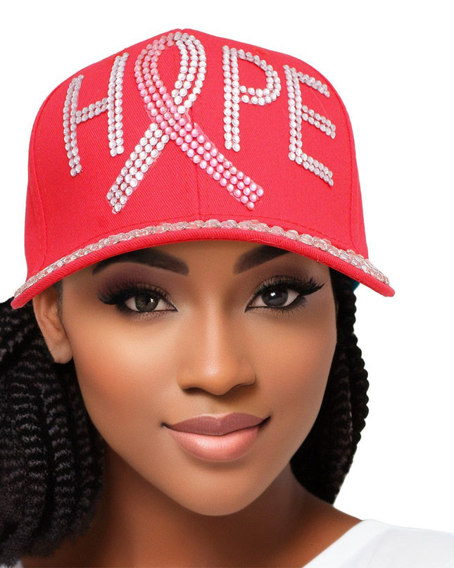 Hat Red Breast Cancer Ribbon HOPE Baseball Cap