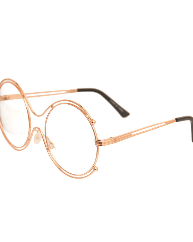 Retro Round Gold Clear Glasses