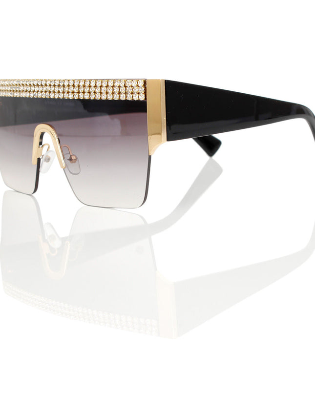 Sunglasses Shield Pave Black Eyewear for Women