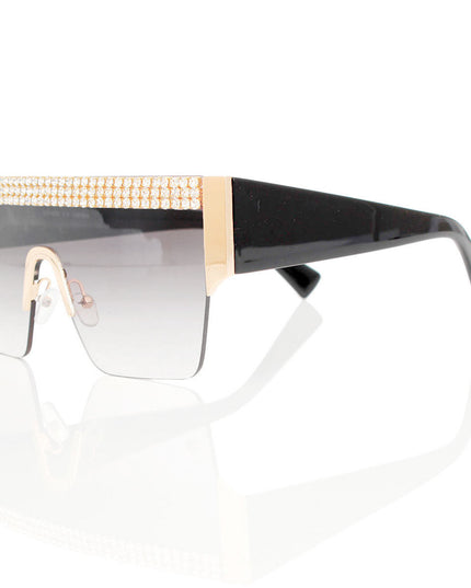 Sunglasses Shield Pave Black Eyewear for Women