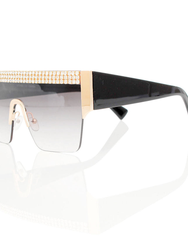 Sunglasses Shield Pave Black Eyewear for Women