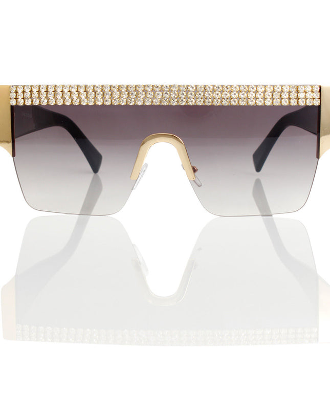 Sunglasses Shield Pave Black Eyewear for Women