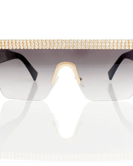 Sunglasses Shield Pave Black Eyewear for Women