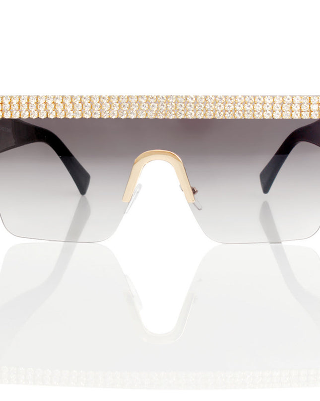 Sunglasses Shield Pave Black Eyewear for Women