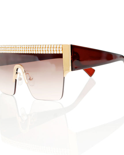 Sunglasses Shield Pave Brown Eyewear for Women