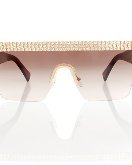 Sunglasses Shield Pave Brown Eyewear for Women
