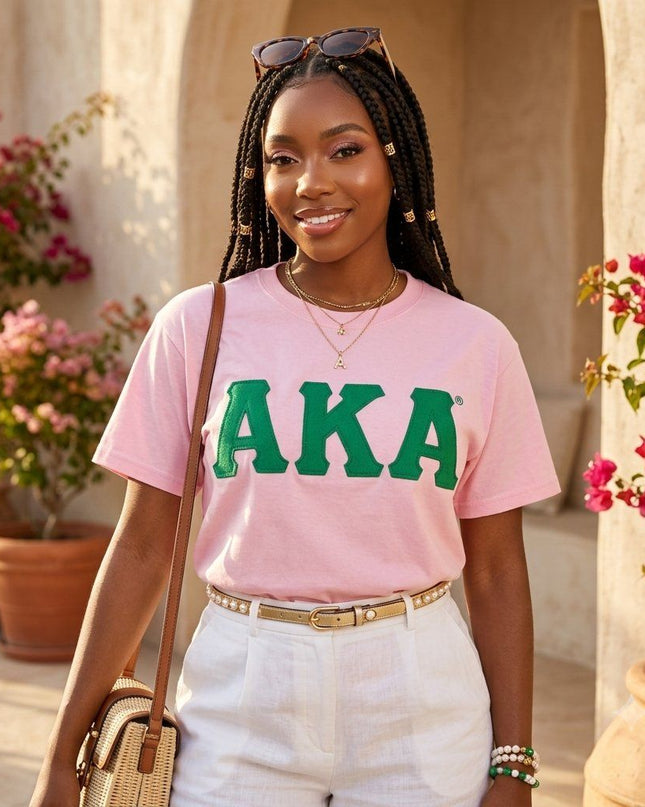 AKA Embroidered Patch L T-Shirt Sorority Apparel