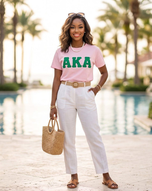 AKA Embroidered Patch M T-Shirt Sorority Apparel