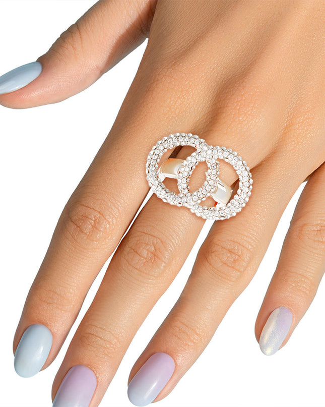 Silver Pave Infinity Link Ring