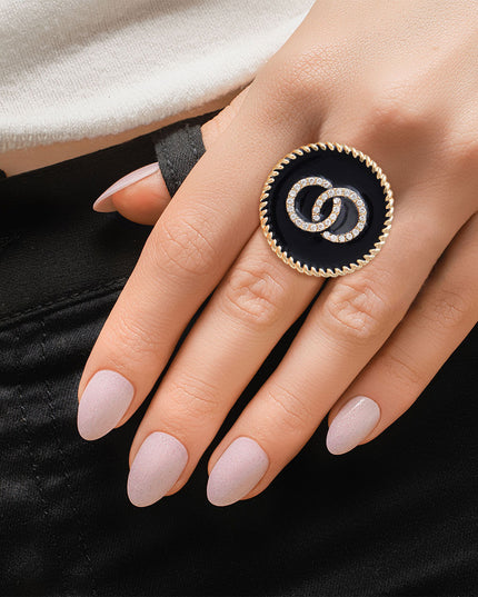 Black Infinity Ring -Adjustable