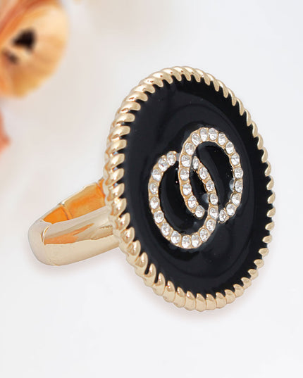 Black Infinity Ring -Adjustable