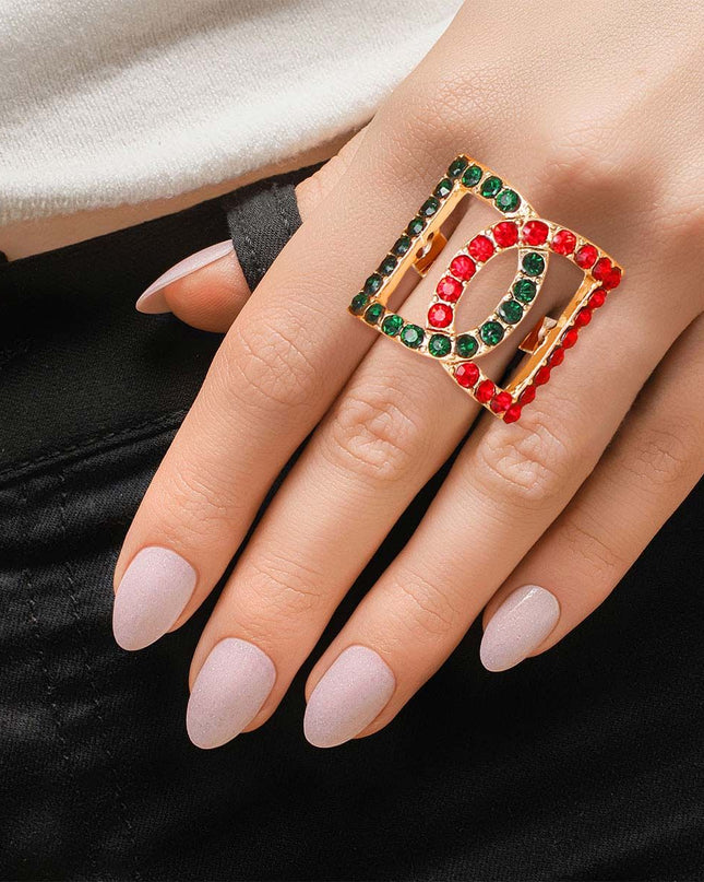 Red Green Double D Ring