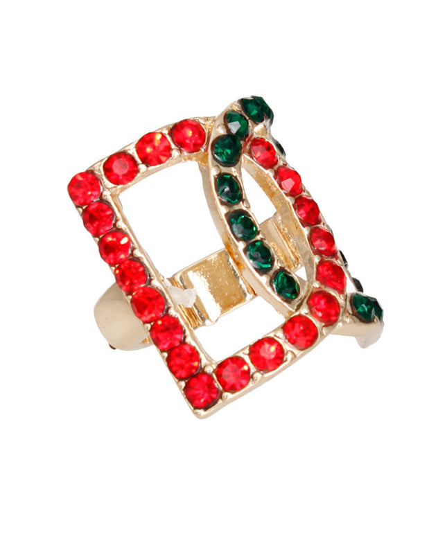 Red Green Double D Ring