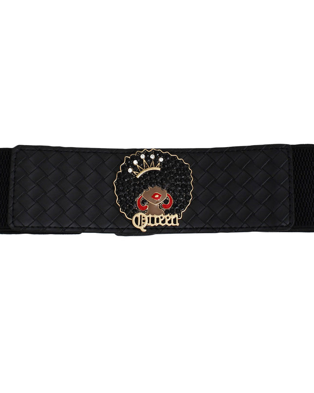Belt Woven Black Stretch Afro Queen for Women
