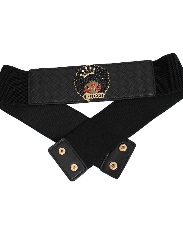 Belt Woven Black Stretch Afro Queen for Women