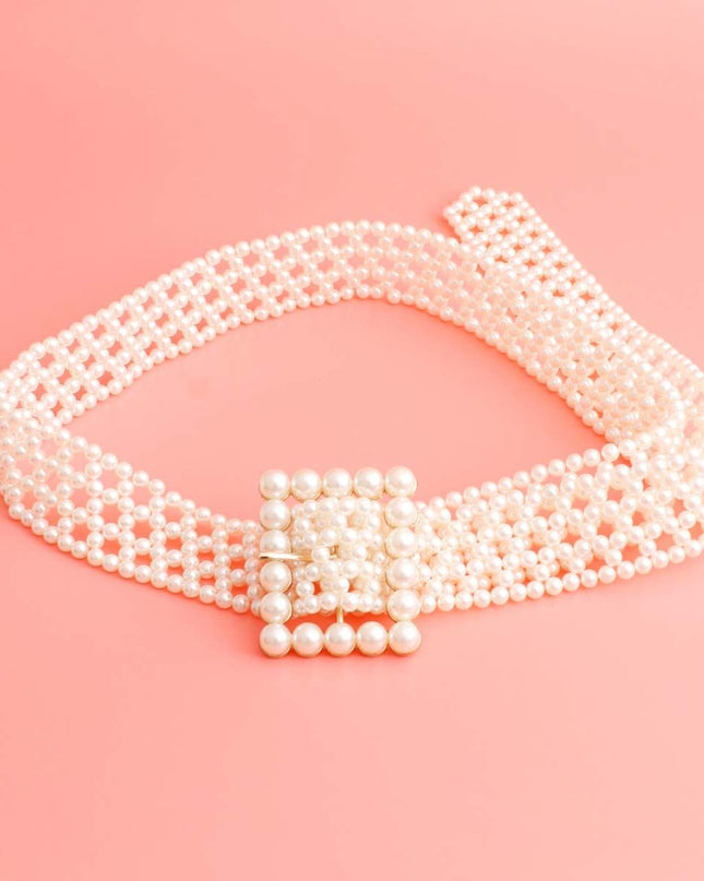 Cream Fancy Pearl Belt