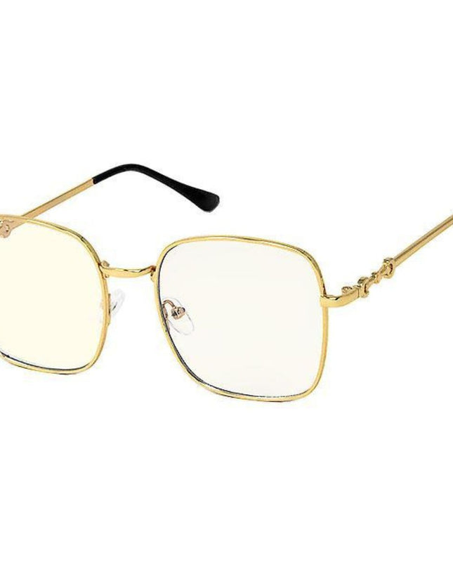 Gold Blue Light Square Glasses