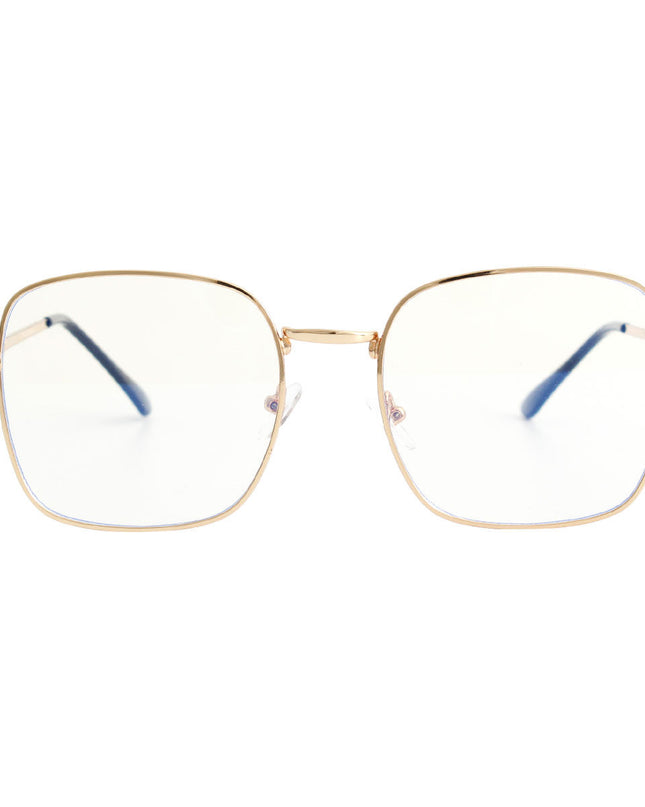 Gold Blue Light Square Glasses