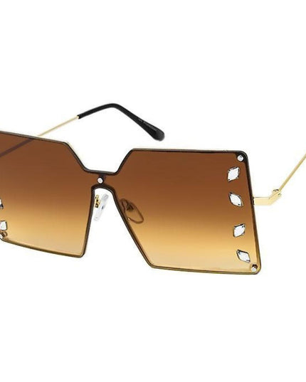 Brown Square Stone Sunglasses