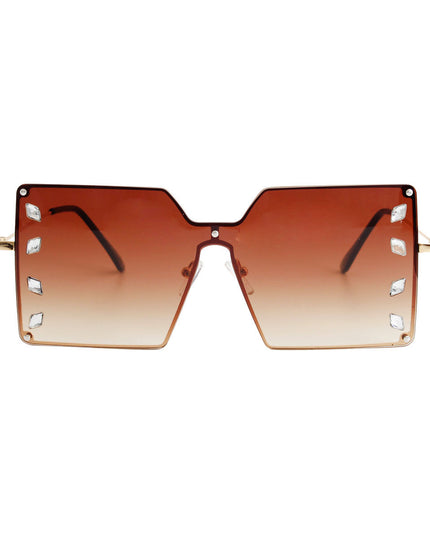 Brown Square Stone Sunglasses