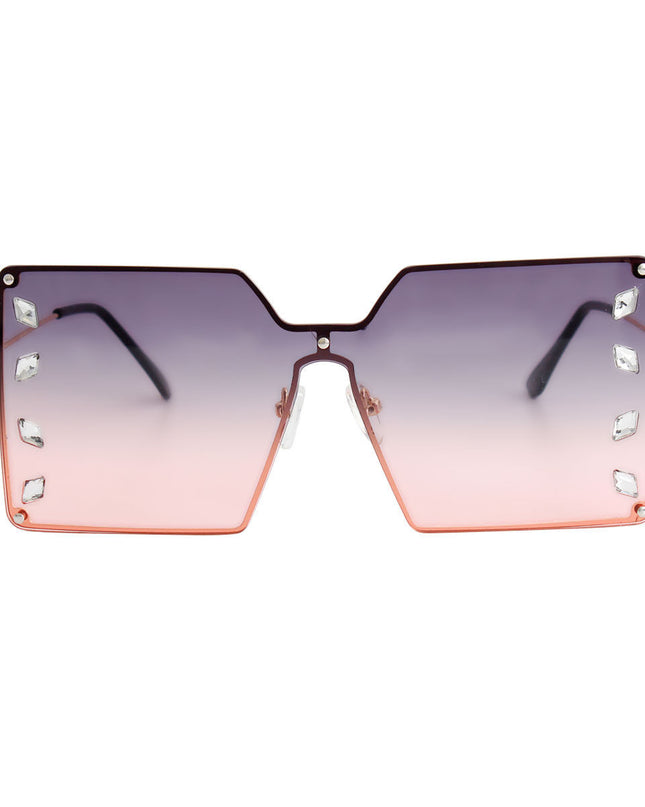 Purple Square Stone Sunglasses
